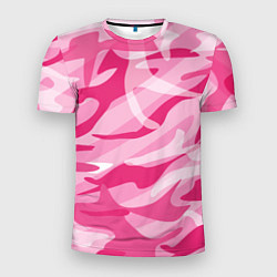 Мужская спорт-футболка Камуфляж в розовом