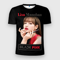 Футболка спортивная мужская Blackpink Lisa paints lips, цвет: 3D-принт