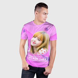 Футболка спортивная мужская Blackpink Lisa pink, цвет: 3D-принт — фото 2