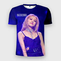 Футболка спортивная мужская Rose Blackpink blue background, цвет: 3D-принт