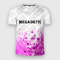 Футболка спортивная мужская Megadeth rock legends: символ сверху, цвет: 3D-принт