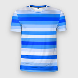 Мужская спорт-футболка Полосатый голубой