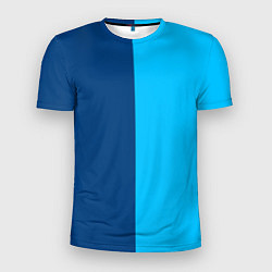 Футболка спортивная мужская Двуцветный синий, цвет: 3D-принт