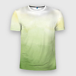 Мужская спорт-футболка Абстрактный лаймовый акварельный фон
