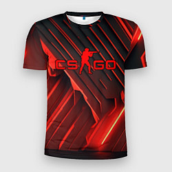 Футболка спортивная мужская CS GO red neon, цвет: 3D-принт