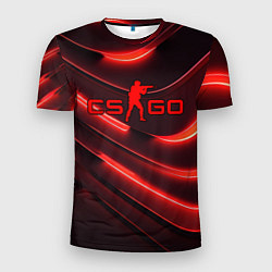 Футболка спортивная мужская CS GO red neon, цвет: 3D-принт