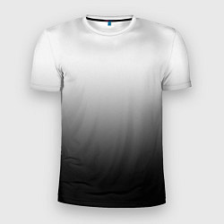 Футболка спортивная мужская Бело-чёрный градиент, цвет: 3D-принт