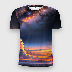 Мужская спорт-футболка Млечный путь и облака на закате