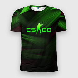 Футболка спортивная мужская CS GO green logo, цвет: 3D-принт