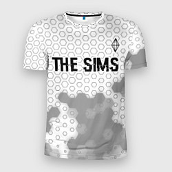 Мужская спорт-футболка The Sims glitch на светлом фоне: символ сверху