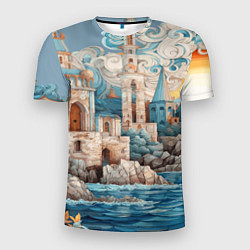 Мужская спорт-футболка Сказочный замок у моря