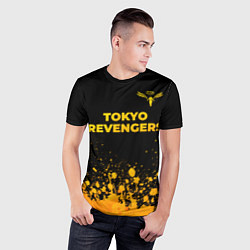 Футболка спортивная мужская Tokyo Revengers - gold gradient: символ сверху, цвет: 3D-принт — фото 2