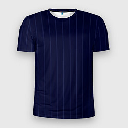 Мужская спорт-футболка Серьезный тёмно-синий полосы