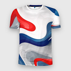 Мужская спорт-футболка Абстракция в цветах флага России