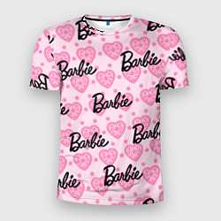 Футболка спортивная мужская Логотип Барби и розовое кружево, цвет: 3D-принт