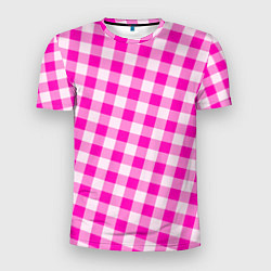 Мужская спорт-футболка Розовая клетка Барби