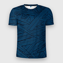 Мужская спорт-футболка Стилизация трава тёмно-синий