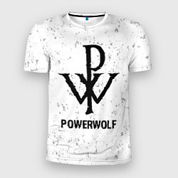 Футболка спортивная мужская Powerwolf glitch на светлом фоне, цвет: 3D-принт