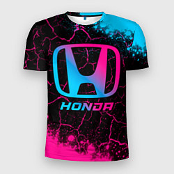 Футболка спортивная мужская Honda - neon gradient, цвет: 3D-принт