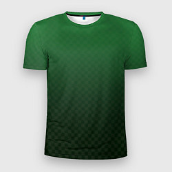 Мужская спорт-футболка Зелёная клетка с градиентом