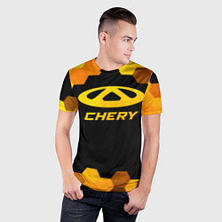 Футболка спортивная мужская Chery - gold gradient, цвет: 3D-принт — фото 2