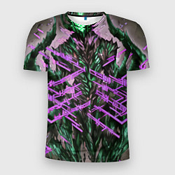 Мужская спорт-футболка Фиолетовый элементаль киберпанк