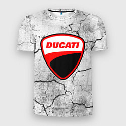 Футболка спортивная мужская Ducati - потресканная земля, цвет: 3D-принт