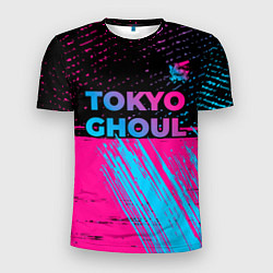 Футболка спортивная мужская Tokyo Ghoul - neon gradient: символ сверху, цвет: 3D-принт
