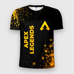Мужская спорт-футболка Apex Legends - gold gradient: надпись, символ
