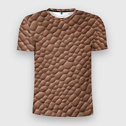 Мужская спорт-футболка Коричневая кожа крокодила