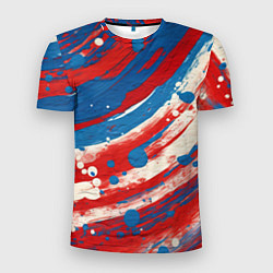 Мужская спорт-футболка Краски в цветах флага РФ