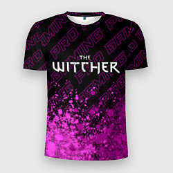 Футболка спортивная мужская The Witcher pro gaming: символ сверху, цвет: 3D-принт