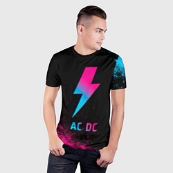 Футболка спортивная мужская AC DC - neon gradient, цвет: 3D-принт — фото 2