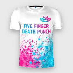 Футболка спортивная мужская Five Finger Death Punch neon gradient style: симво, цвет: 3D-принт