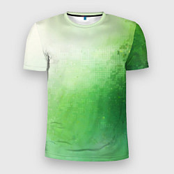 Мужская спорт-футболка Зелёные пиксели