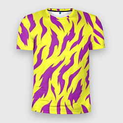 Мужская спорт-футболка Кислотный тигр паттерн