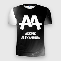 Футболка спортивная мужская Asking Alexandria glitch на темном фоне, цвет: 3D-принт