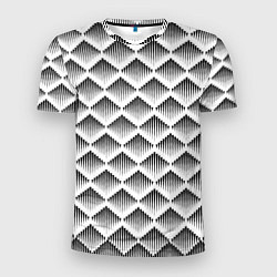 Мужская спорт-футболка Ромбы из черных треугольников