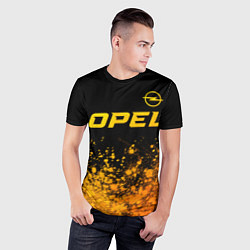 Футболка спортивная мужская Opel - gold gradient: символ сверху, цвет: 3D-принт — фото 2