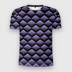 Мужская спорт-футболка Фиолетовые выпуклые ромбы