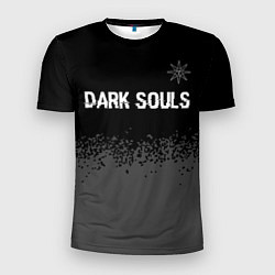 Футболка спортивная мужская Dark Souls glitch на темном фоне: символ сверху, цвет: 3D-принт