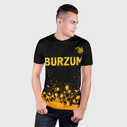 Футболка спортивная мужская Burzum - gold gradient: символ сверху, цвет: 3D-принт — фото 2