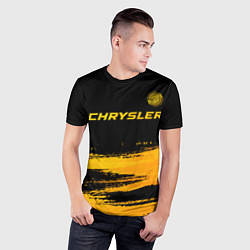 Футболка спортивная мужская Chrysler - gold gradient: символ сверху, цвет: 3D-принт — фото 2