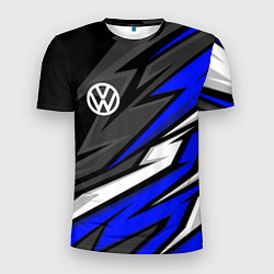 Мужская спорт-футболка Volkswagen - Синяя абстракция