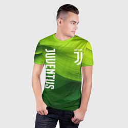 Футболка спортивная мужская Ювентус лого на зеленом фоне, цвет: 3D-принт — фото 2