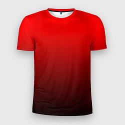 Футболка спортивная мужская Градиент красно-чёрный, цвет: 3D-принт