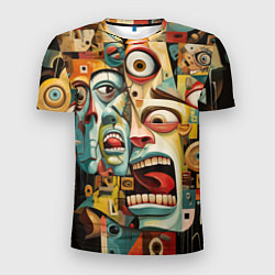 Мужская спорт-футболка Живопись с лицами в стиле Пабло Пикассо