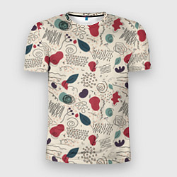 Мужская спорт-футболка Флоральная абстракция с пятнами
