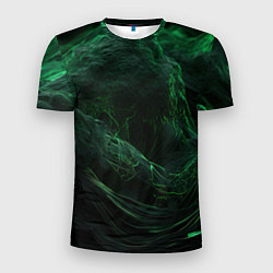 Мужская спорт-футболка Темно зеленая абстракция