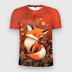 Футболка спортивная мужская Довольный лисёнок, цвет: 3D-принт